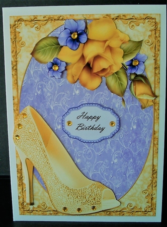 Lovely Yellow Gold Shoe with Yellow Rose's by Christine Todd
