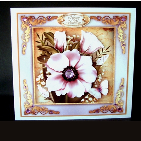 Vintage Bright Anemone for All Occasions Card Mini Kit by Christine Todd