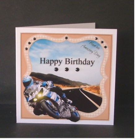 KING OF THE ROAD HAVE AN AMAZING DAY MOTORBIKE BIRTHDAY 3D by Christine Todd