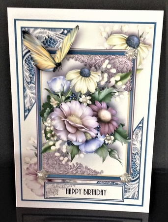 A5 Summer Flora and Lace Card Front Kit by Christine Todd
