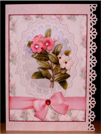 Pink and White Periwinkle Decoupage by Christine Todd