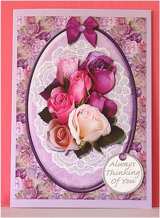 Vintage Roses Decoupage Quick Card Front by Christine Todd