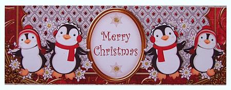 Red Penguins Merry Christmas Large Dl Card Kit by Christine Todd