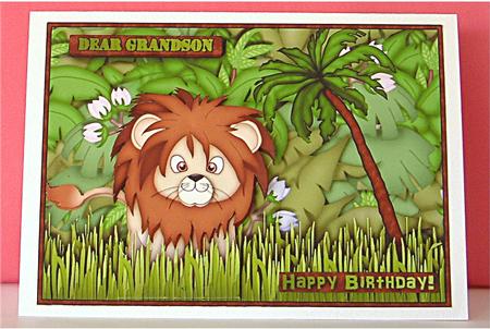 Cute Lion Card Front by Christine Todd