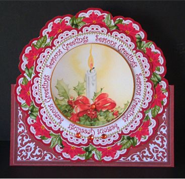 Single Candle Seasons Greetings Picture Doily C & E Kit by Christine Todd