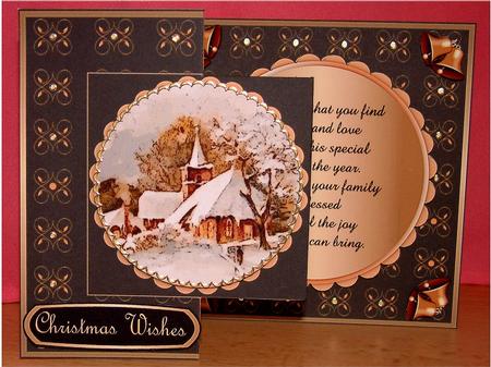 Christmas Church Fold Back in Black by Christine Todd