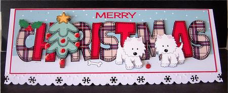Playful Jazz Dogs Christmas Large Dl by Christine Todd