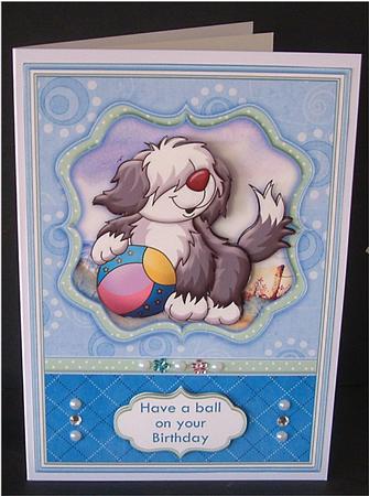 Have a Ball on Your Birthday Card Topper & Decoupage by Christine Todd