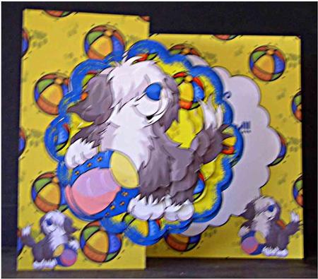 Shaggy Dog with Ball Scalloped Fold Back Mini Kit by Christine Todd
