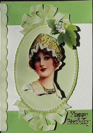 Pretty Vintage Lady Green in Oval Frame Featured Gallery Photo