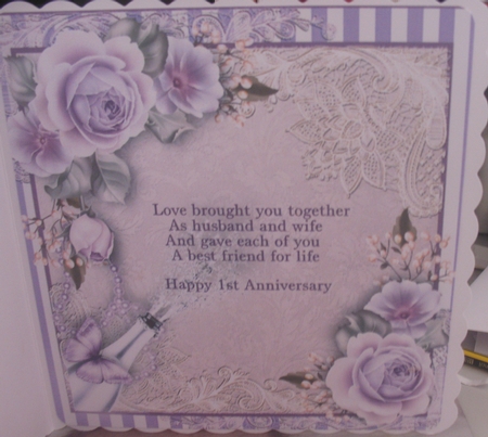 1st Wedding Anniversary/Wedding Day Card Kit by Christine Wellard