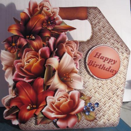 Lilies and Roses Basket Tote Card Mini Kit by Christine Wellard