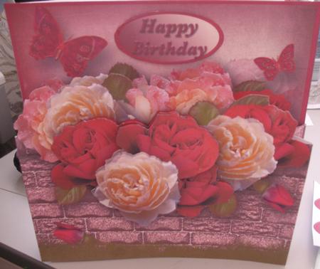 Garden Wall with Hot Roses Popout Card Mini Kit by Christine Wellard