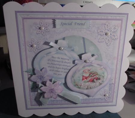 Christmas Baubles Santa's Nap 8x8 Mini Kit & Decoupage by Christine Wellard