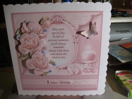 All Occasions Verse & Dusky Pink Roses 8x8 Decoupage Mini Ki by Christine Wellard