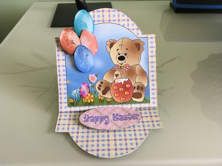 Easter Ted Easel Card by Christine Wolfe