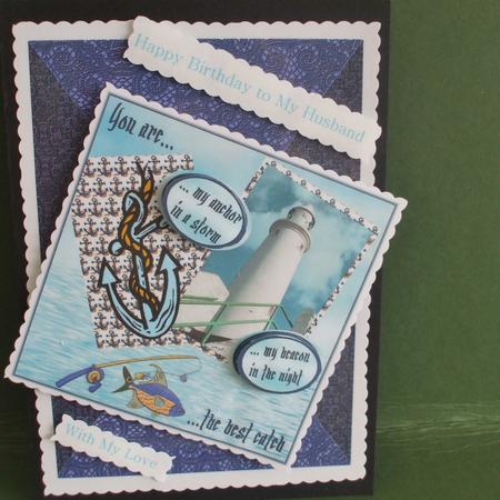 Dark Blue Lace Quad Angle A4 Backing Paper by Christine Young