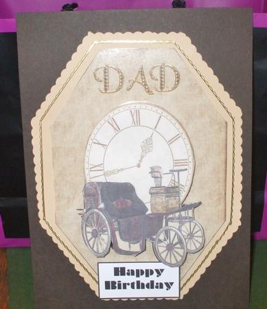 A4 Steam Punk Travel Octagon Card Front 4 by Christine Young