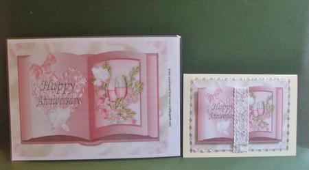 Open Book of Pink Champagne & Flowers A4 by Christine Young