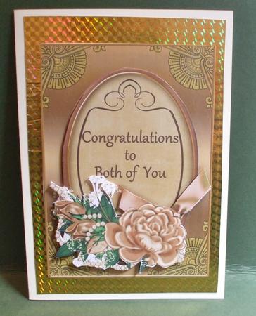 Coffee Rose Congratulations to Both 7x5in Oval Step by Step by Christine Young