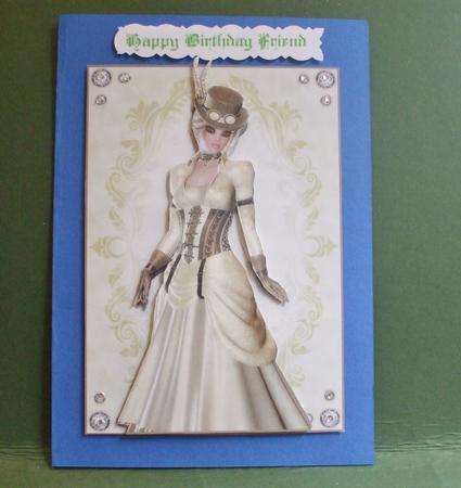 Vintage Steam Punk A4 Card Front / Topper by Christine Young