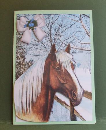 Palamino Horse in a Field of Snow Covered Trees by Christine Young