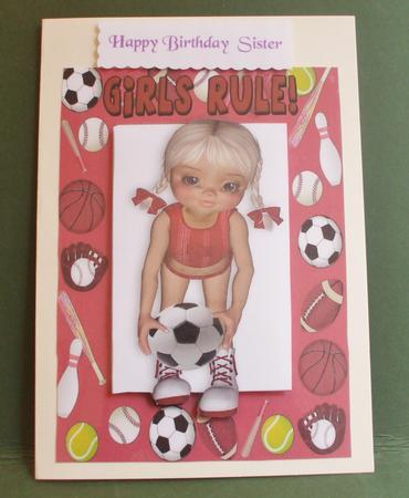 Girl Playing Footie, Girls Rule! A4 by Christine Young