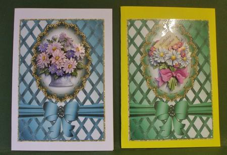 Two Blank Cards with Scalloped Frame & Bow 3 by Christine Young