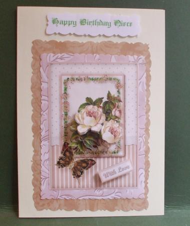 Vintage Tea Old Damask A4 Backing Paper by Christine Young