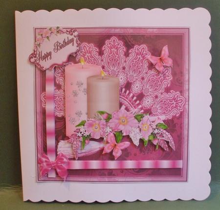 Candle and Fan Card Front/topper by Christine Young
