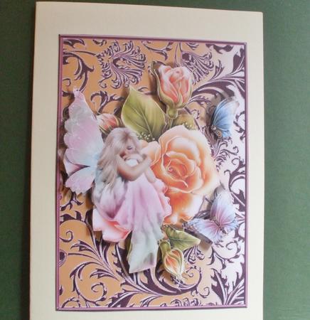 Fairy Sitting on a Rose A4 by Christine Young