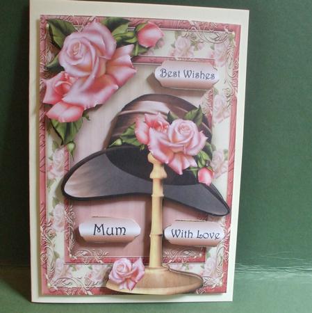 Gorgeous Edwardian Roses Hat & Stand by Christine Young