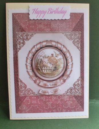 Dusky Pink Lace Quad Angle A4 Backing Paper by Christine Young