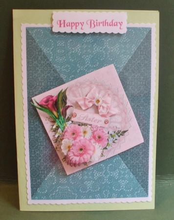 Teal Lace Quad Angle A4 Backing Paper by Christine Young