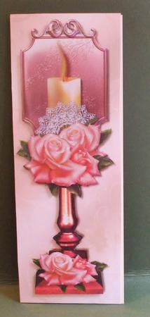 Candle & Pink Roses by Christine Young