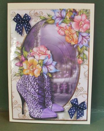 Purple Leopard Boots & Beautiful Flowers Pyramid by Christine Young