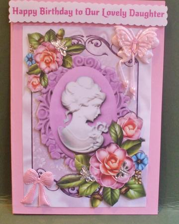 Cameo in Lilac with Pretty Summer Flowers A4 by Christine Young