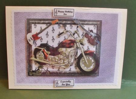 Ride with the Wind & Electric Guitar Music Card Topper by Christine Young