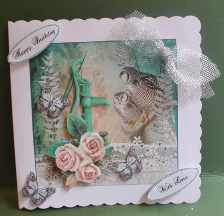 The Old Water Pump Topper with Decoupage by Christine Young