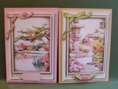 Two Beautiful Japanese Water Garden Toppers by Christine Young
