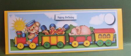 Birthdat Boy with the Animal Train by Christine Young