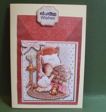 Red Lace Quad Angle A4 Backing Paper by Christine Young