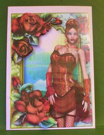 Burlesque with Red Roses by Christine Young