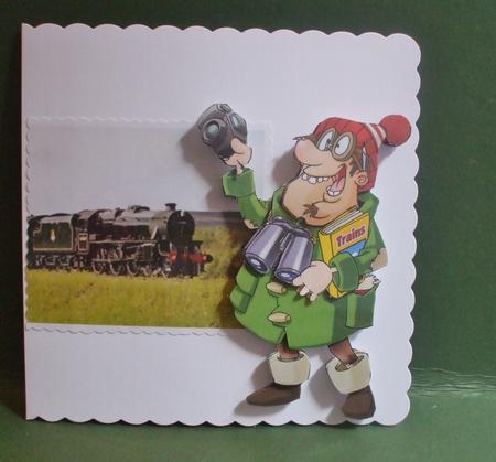 Train Spotter Dude Decoupage Sheet by Christine Young