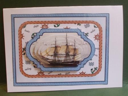 Sailing Ship Fancy Shaped Pyramid by Christine Young