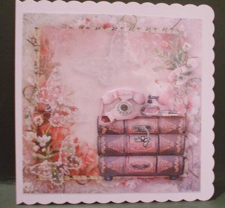 Call Me Decoupage Card Front by Christine Young