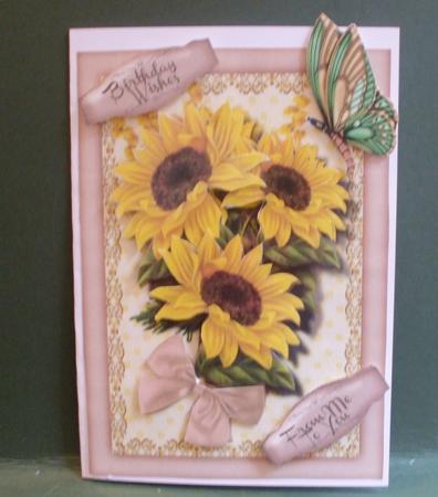 Beautiful Sunflowers in a Filigree Frame  by Christine Young