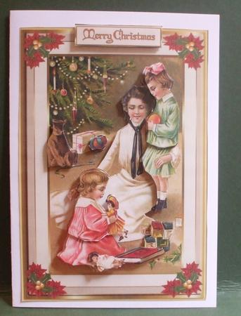 Family Christmas Decoupage A5 Topper by Christine Young