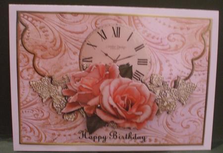 Envelop Antique Roses.lace and Clock 2 by Christine Young