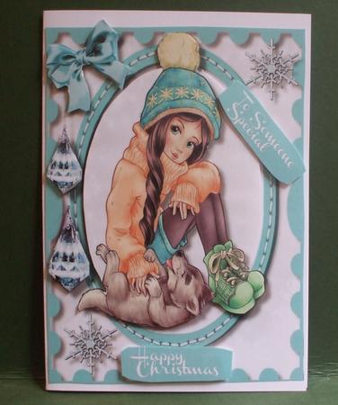 Girl with a Winter Wolf  by Christine Young